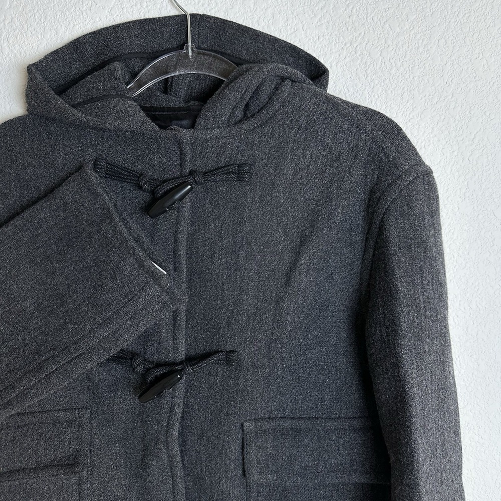 NWT ZARA MANTECO Women Hooded Italian Wool Blend Short Duffel Coat Size XS Gray‎